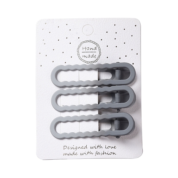 

PandaHall Spray Painted Iron Alligator Hair Clips for Girls, Dark Gray, 16x59x12mm, 3pcs/card Iron