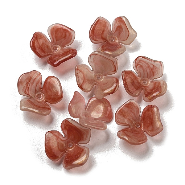 

PandaHall Two-tone Opaque Acrylic Bead Caps, Gradient Color, Flower, Dark Red, 23x21.5x8.5mm, Hole: 1.6mm Acrylic