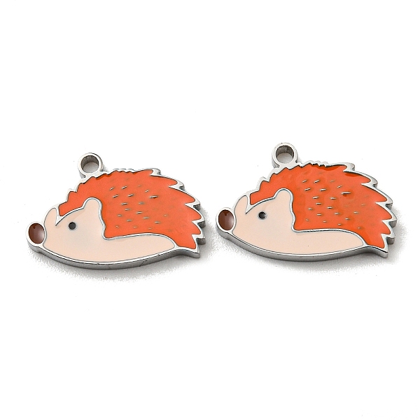 

PandaHall 304 Stainless Steel Pendants, with Enamel, Hedgehog Charms, Stainless Steel Color, 10.5x16x1.5mm, Hole: 1.4mm Stainless...