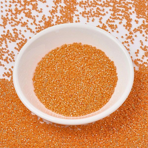 

PandaHall MIYUKI Delica Beads, Cylinder, Japanese Seed Beads, 11/0, (DB1573) Opaque Mandarin AB, 1.3x1.6mm, Hole: 0.8mm, about 2000pcs/10g..., Orange