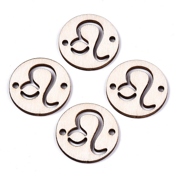 

PandaHall Unfinished Natural Poplar Wood Links Connectors, Laser Cut, Flat Round with Constellation, Leo, 29.5x2.5mm, Hole: 2.5mm Wood Leo