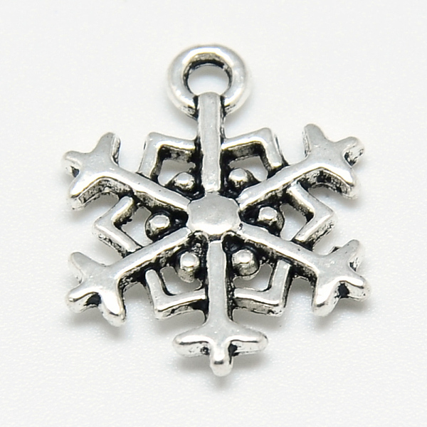 

PandaHall Tibetan Style Alloy Pendants, Snowflake, Cadmium Free & Lead Free, Antique Silver, 18x14.5x2.5mm, Hole: 2mm Alloy Snowflake