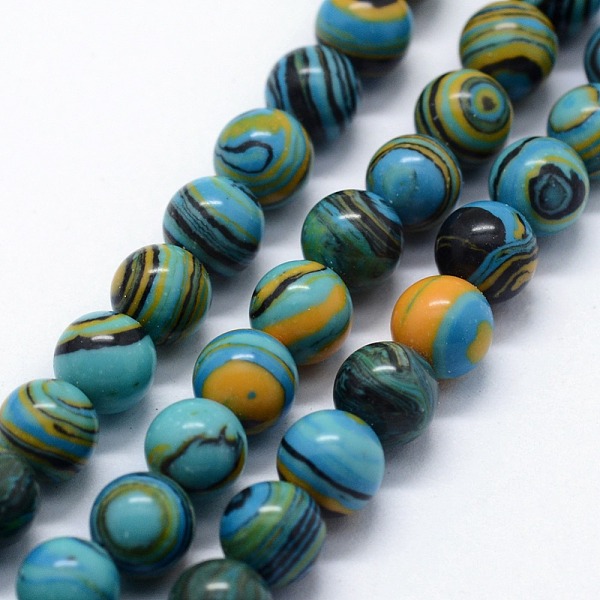 

PandaHall Synthetic Malachite Beads Strands, Dyed, Round, Sky Blue, 8mm, Hole: 1mm, about 46pcs/strand, 14.76 inch(37.5cm) Malachite Round...