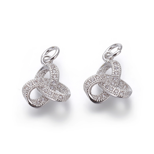 

PandaHall Brass Micro Pave Cubic Zirconia Pendants, Lead Free & Cadmium Free, Clear, Trinity Knot/Triquetra, Irish, Platinum...