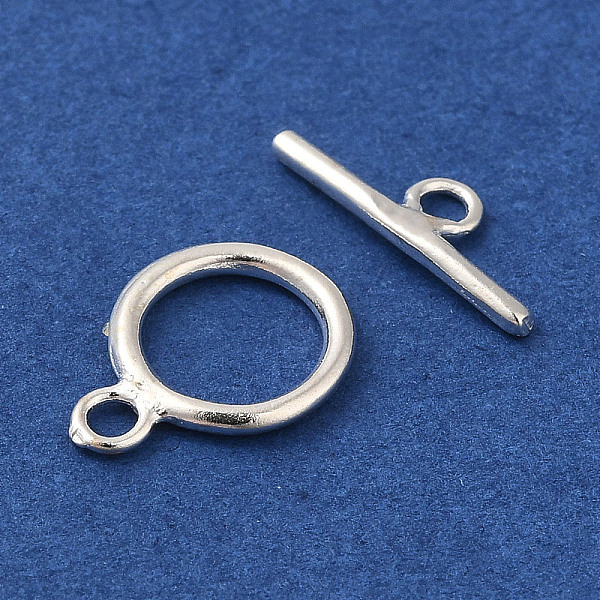 

PandaHall 925 Sterling Silver Ring Toggle Clasps, Ring: 11.5x8.5mm, Bar: 12x4mm, Hole: 1.2mm Sterling Silver Ring Silver