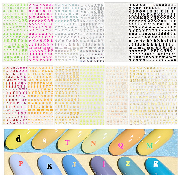 

PandaHall OLYCRAFT 24 Sheets Letter Stickers Self-Adhesive Alphabet Stickers Nail Art Decoration Stickers Letter Numbers Resin Filler..., Multicolor