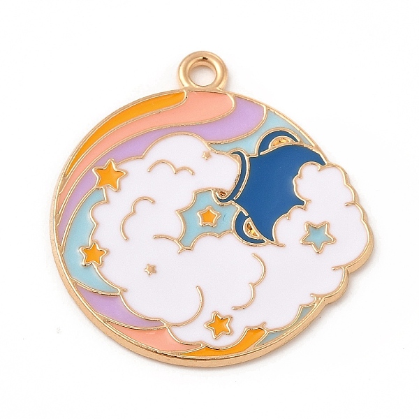 

PandaHall Alloy Enamel Pendants, Flat Round, Light Gold, Bottle Pattern, 28x24x1mm, Hole: 2mm Alloy+Enamel Bottle