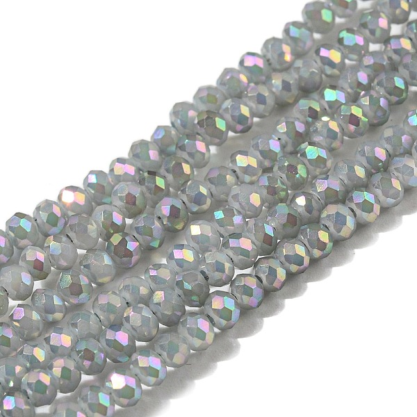 

PandaHall Electroplate Glass Beads Strands, Full Rainbow Plated, Faceted, Rondelle, Cornsilk, 3x2mm, Hole: 0.8~1mm, about 165~169pcs/strand..., Gold