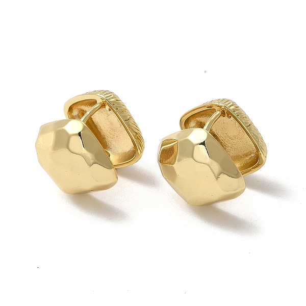 

PandaHall Brass Rhombus Hoop Earrings for Women, Golden, 16x15x15mm, Pin: 0.8mm Brass Rhombus