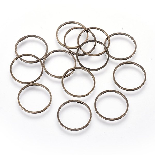 

PandaHall Brass Linking Rings, Nickel Free, Antique Bronze, 16x0.7~1mm, Inner Diameter: 15mm Brass Ring
