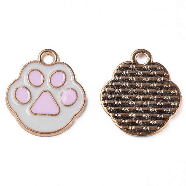 

PandaHall Alloy Enamel Pendants, Cadmium Free & Lead Free, Light Gold, Pawprint, Pink, 17x15x1mm, Hole: 1.8mm Alloy+Enamel Others Pink