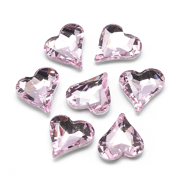 

PandaHall Pointed Back Glass Rhinestone Cabochons, Faceted, Back Plated, Heart, Pearl Pink, 12x11.8x4.5mm Glass Rhinestone Heart Pink