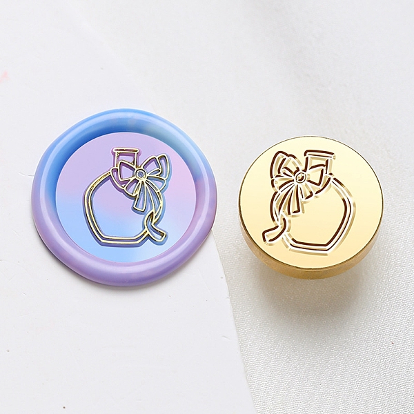 

PandaHall Wax Seal Brass Stamp Head, Bottle Pattern, for Wax Seal Stamp, Golden, 25x14.5mm, Hole: 7mm Brass Bottle