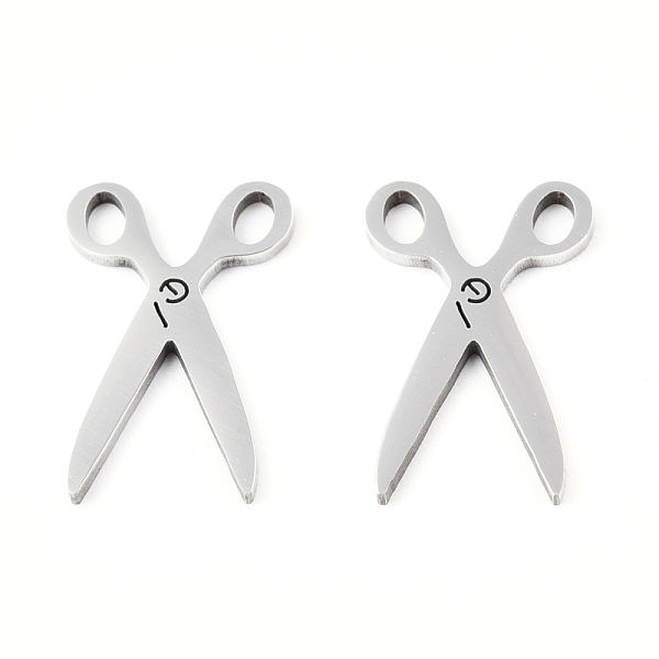 

PandaHall 201 Stainless Steel Pendants, Scissors Charm, Stainless Steel Color, 16x10x1mm, Hole: 1.6mm 201 Stainless Steel Tool
