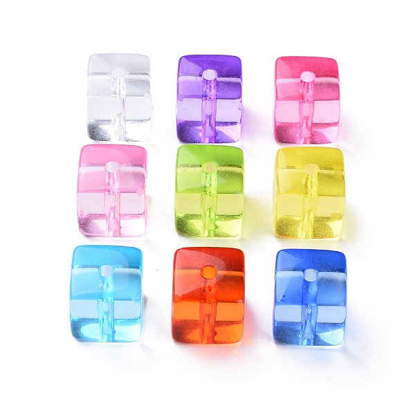 

PandaHall Transparent Acrylic Beads, Square, Mixed Color, 16.5x16x16mm, Hole: 3mm, about 116pcs/500g Acrylic Square Multicolor