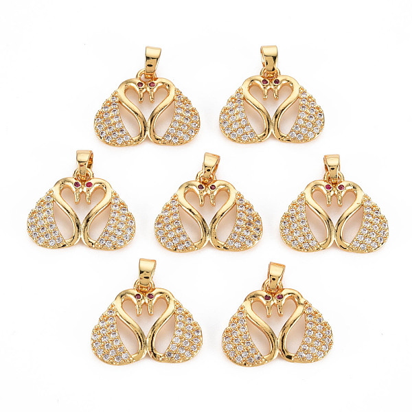 

PandaHall Rack Plating Brass Micro Pave Clear Cubic Zirconia Pendants, Long-Lasting Plated, Cadmium Free & Lead Free, Swan, Golden...