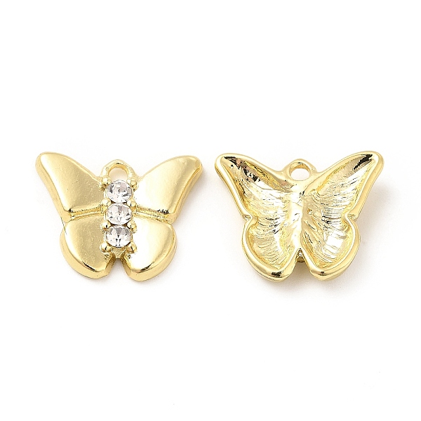 

PandaHall Rack Plating Alloy Rhinestone Charms, Cadmium Free & Lead Free, Butterfly, Light Gold, 14.5x17.5x3mm, Hole: 1.8mm Alloy+Rhinestone..., Clear