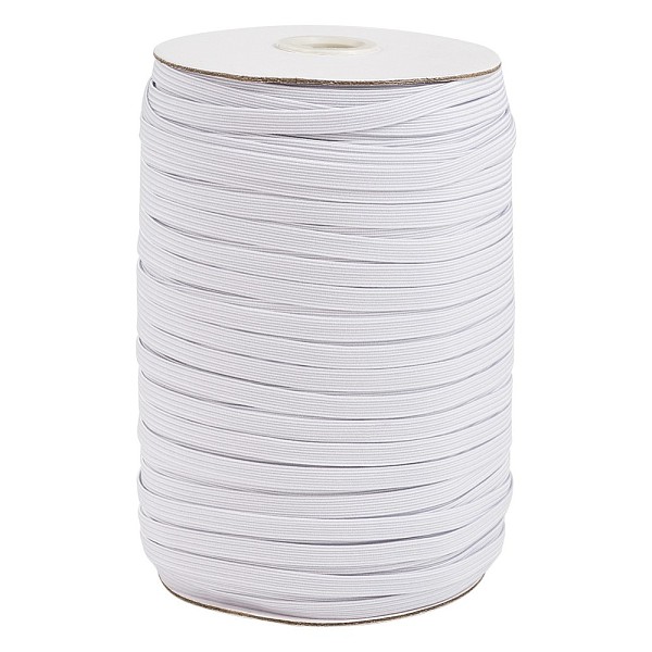 

PandaHall 1/4 inch Flat Braided Elastic Rope Cord, Heavy Stretch Knit Elastic with Spool, White, 5mm, about 180~200yards/roll (540~600...