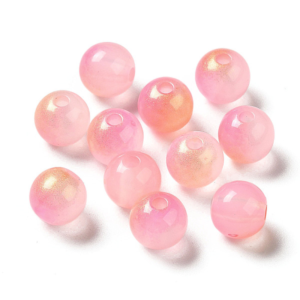 

PandaHall Transparent Acrylic Beads, Two-Tone, Round, Pink, 7.5x7mm, Hole: 1.8mm, about: 1900~2000pcs/500g Acrylic Round Pink