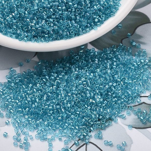 

PandaHall MIYUKI Delica Beads, Cylinder, Japanese Seed Beads, 11/0, (DB2382) Inside Dyed Aqua, 1.3x1.6mm, Hole: 0.8mm, about 2000pcs/10g..., Cyan