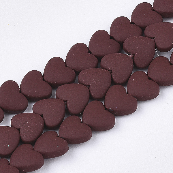 

PandaHall Spray Painted Non-magnetic Synthetic Hematite Beads Strands, Heart, Brown, 5x6x3mm, Hole: 0.5mm, about 75pcs/strand, 15.7 inch...
