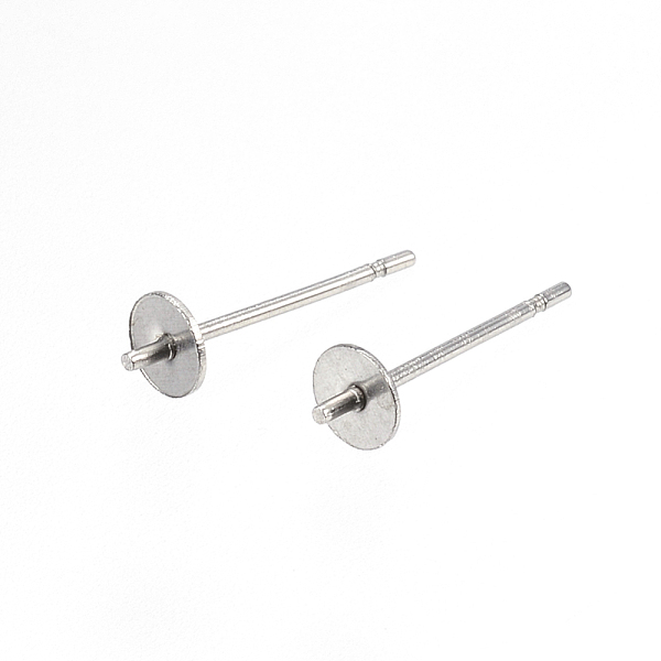 

PandaHall 304 Stainless Steel Stud Earring Findings, For Half Drilled Beads, Stainless Steel Color, 14x4mm, Pin: 0.8mm 304 Stainless Steel...