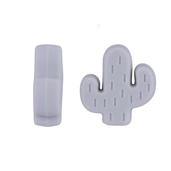 

PandaHall 20Pcs Cactus Food Grade Eco-Friendly Silicone Focal Beads, Chewing Beads For Teethers, DIY Nursing Necklaces Making, Gainsboro..., Gray