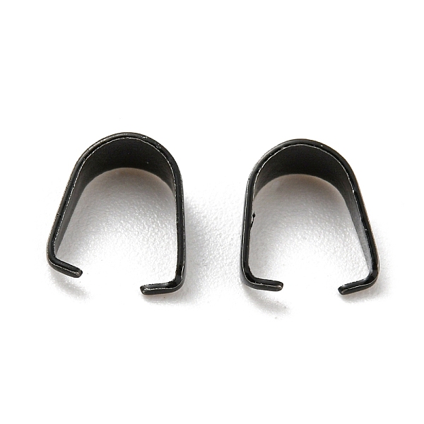 

PandaHall 304 Stainless Steel Snap on Bails, Black, 7x3mm, Pin: 0.6mm 201 Stainless Steel