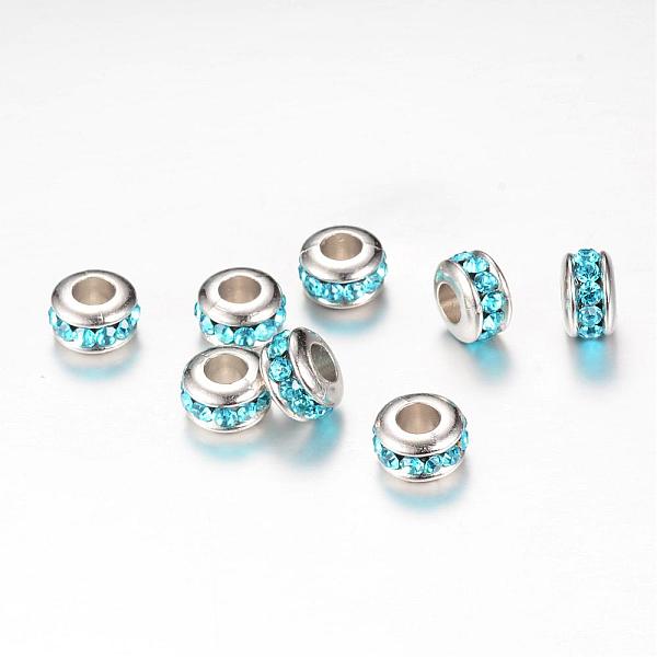 

PandaHall Rhinestone European Beads, with CCB Plastic Findings, Rondelle, Mixed Color, 10~11x6mm, Hole: 4.5~5mm Plastic+Rhinestone Rondelle..., Multicolor
