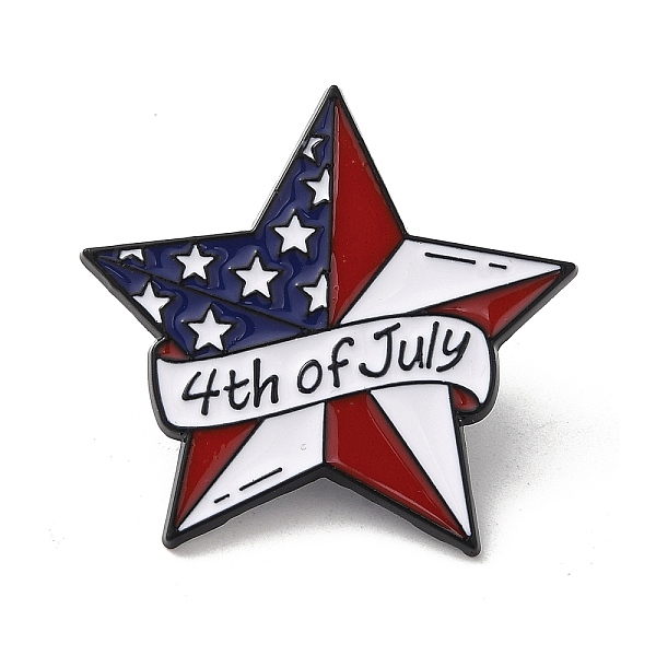

PandaHall 4th Of July Star Enamel Pins, Independence Day Zinc Alloy Brooch, for Backpack Clothes, Star, 28x29.5x1.3mm Alloy+Enamel Star