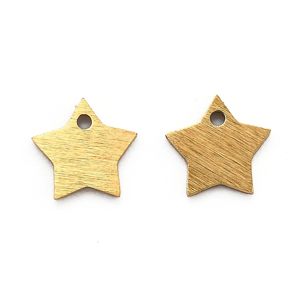 

PandaHall Ion Plating(IP) 304 Stainless Steel Pendants, Stamping Blank Tag, Laser Cut, Double Side Drawbench Effect, Star, Golden, 6x6x1mm...