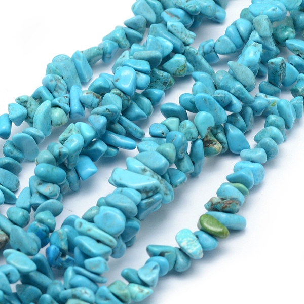 

PandaHall Natural Magnesite Beads Strands, Dyed & Heated, Chip, 3~5mm, Hole: 0.6mm, about 33 inch(84cm) Magnesite Chip