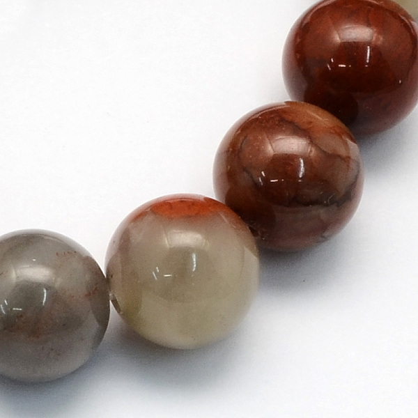 

PandaHall Natural Red Rainbow Jasper Round Beads Strands, 8.5mm, Hole: 1.2mm, about 47pcs/strand, 15.5 inch Rainbow Stone Round