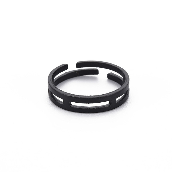 

PandaHall Men's Iron Finger Rings, Open Rings, Cadmium Free & Lead Free, Electrophoresis Black, US Size 6 1/2(16.9mm) Iron