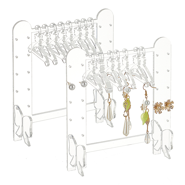 

PandaHall HOBBIESAY 2 Sets Butterfly Acrylic Earring Display Stands, Clothes Hanger Shaped Earring Organizer Holder with 8Pcs Hangers, Clear...