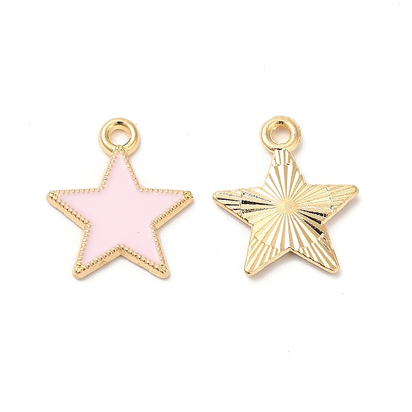 

PandaHall Alloy Enamel Pendants, Cadmium Free & Nickel Free & Lead Free, Star Charm, Golden, Pink, 18x15.5x1.5mm, Hole: 1.8mm Alloy+Enamel...