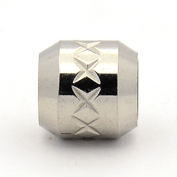 

PandaHall Stainless Steel Beads, Large Hole Column Beads, Stainless Steel Color, 10x10mm, Hole: 6mm Stainless Steel Column