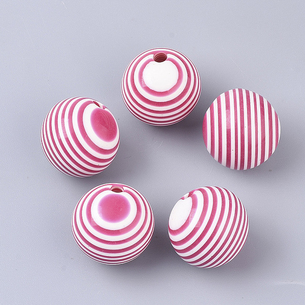 

PandaHall Resin Pendants, Opaque, Round, Striped Pattern, Hot Pink, 20.5x21x20mm, Hole: 3mm Resin Round Pink