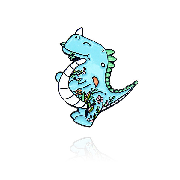 

PandaHall Dinosaur Theme Alloy Brooches, Enamel Lapel Pin, for Backpack Clothes, Electrophoresis Black, Dinosaur Pattern, 39x31mm...