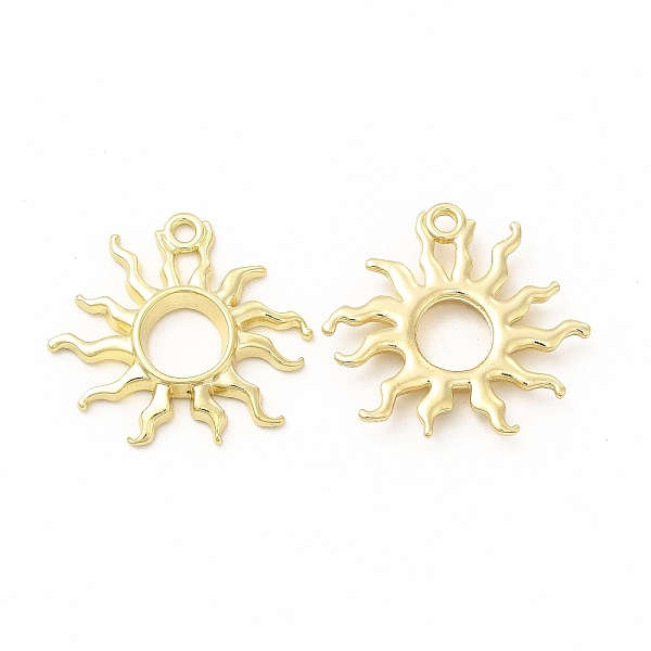 

PandaHall Rack Plating Alloy Open Back Bezel Pendants, Cadmium Free & Nickel Free & Lead Free, Sun Charms, Light Gold, 24.5x25.5x3mm, Hole...