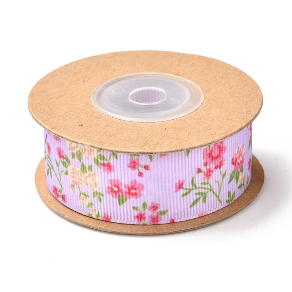 PandaHall Polyester Ribbon, Flower Pattern, for Gifts Wrapping Party Decorating, Plum, 1 inch(25mm), about 5.4yards(5m)/roll Polyester...