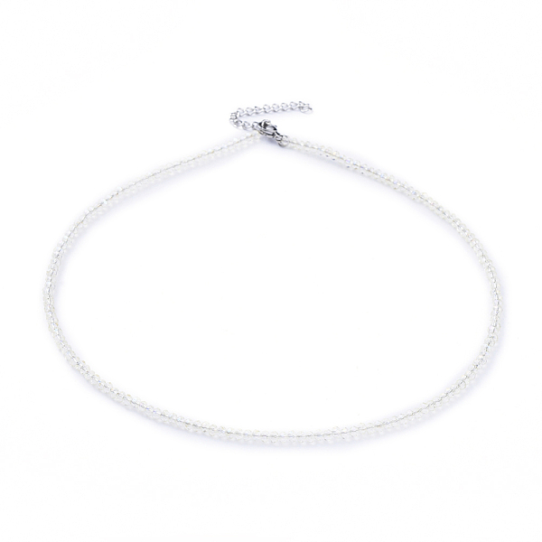 

PandaHall Electroplate Glass Beaded Necklaces, with Stainless Steel Lobster Claw Clasps and Curb Chains, Beige, 14.96 inch(38cm) Glass..., Yellow