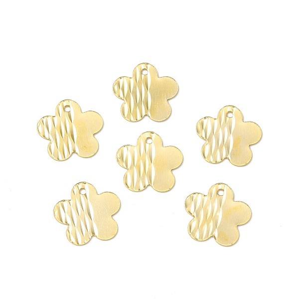 

PandaHall Brass Charms, Cadmium Free & Lead Free, Flower Charm, Real 24K Gold Plated, 12x12.5x0.5mm, Hole: 1.2mm Brass Flower