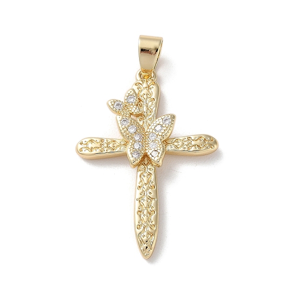

PandaHall Brass Micro Pave Cubic Zirconia Pendants, Cross, Real 18K Gold Plated, 34x23.5x4mm, Hole: 5.5x3.5mm Brass+Cubic Zirconia Cross..., Clear
