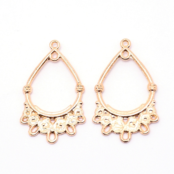 

PandaHall Alloy Chandelier Components Links, Teardrop, Light Gold, 37x22.5x1.5mm, Hole: 1mm Alloy Teardrop