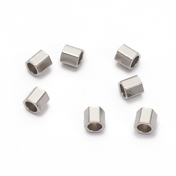 

PandaHall 304 Stainless Steel Spacer Beads, Hexagon, Stainless Steel Color, 2.1x2.1x2mm, Hole: 1.4mm 304 Stainless Steel Hexagon