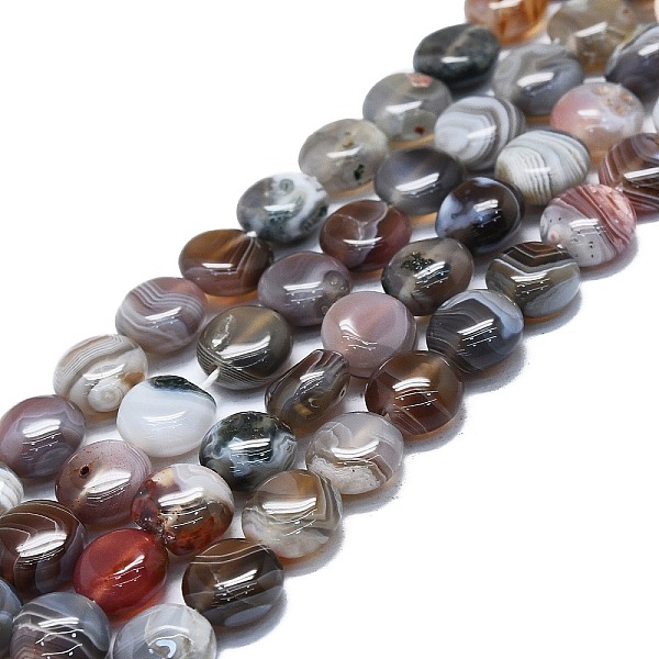 

PandaHall Natural Botswana Agate Beads Strands, Flat Round, 10x5.5mm, Hole: 1.2mm, about 41pcs/strand, 15.55 inch(39.5cm) Botswana Agate...