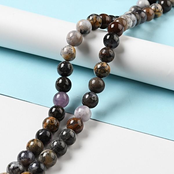 

PandaHall Natural Dendritic Jasper Beads Strands, Round, 12mm, Hole: 1.2mm, about 31pcs/strand, 15.08 inch(38.3cm) Dendritic Jasper Round