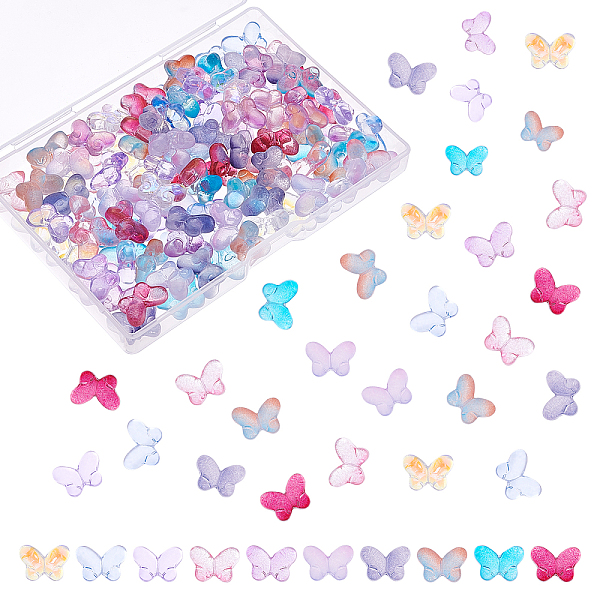 

PandaHall DICOSMETIC 120Pcs 10 Colors Butterfly Glass Beads Transparent Insect Beads Small Animal Beads Kawaii Center Drill Bead Colorful..., Multicolor