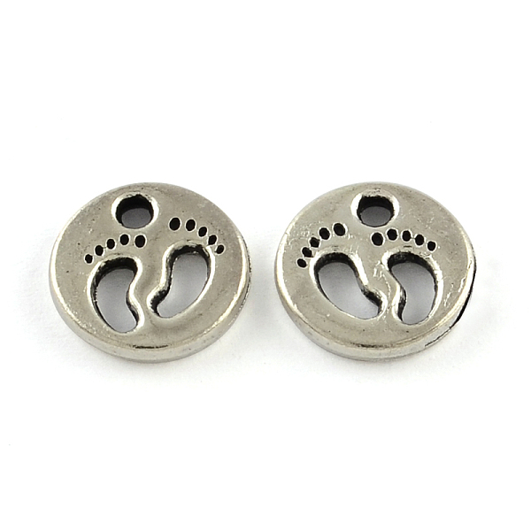 

PandaHall Tibetan Style Zinc Alloy Pendants, Flat Round with Foot, Lead Free & Cadmium Free, Antique Silver, 11x2mm, Hole: 2mm Alloy Flat...